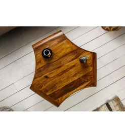Invicta Interior Stolik kawowy SPIN RETRO drewno Sheesham