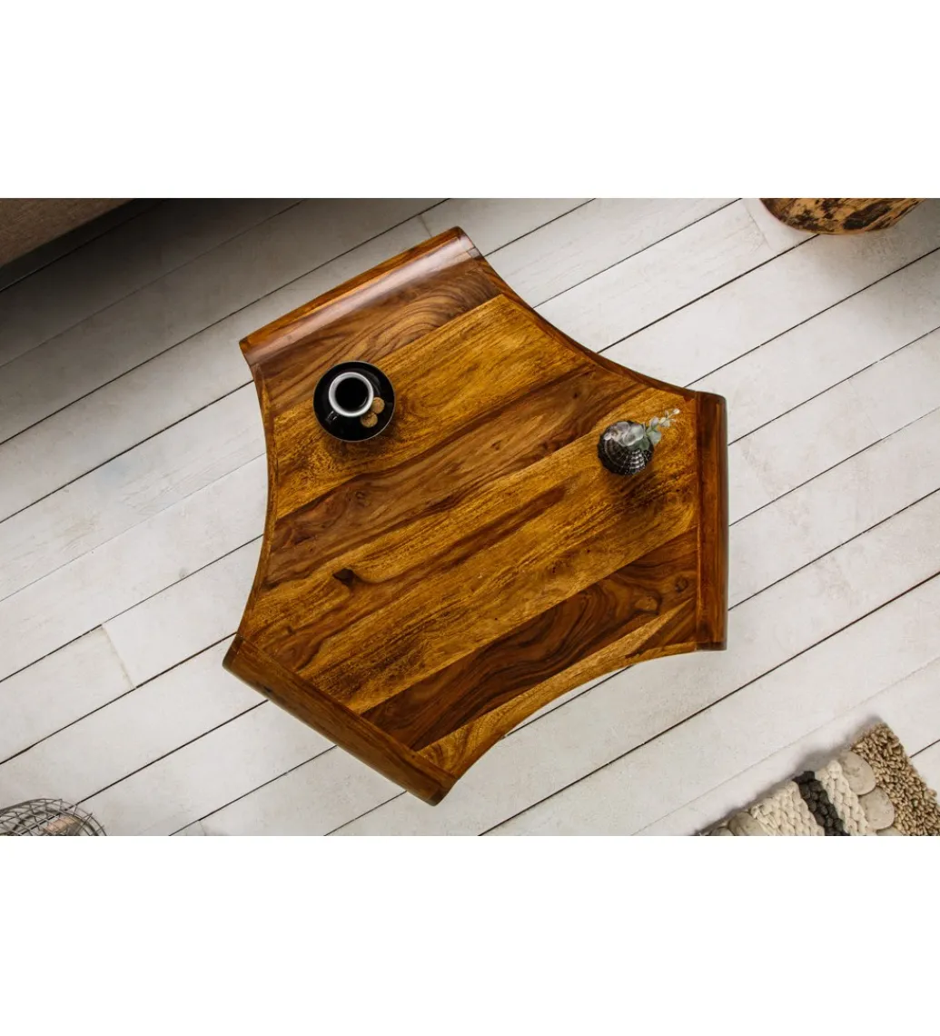 Invicta Interior Stolik kawowy SPIN RETRO drewno Sheesham