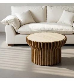 Zona-Design Stolik kawowy TEKALEMA 78 cm drewno mango
