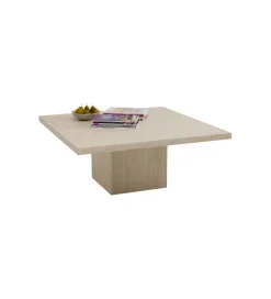 KARE Stolik kawowy TRAVERTINO 100 x 100 cm naturalny
