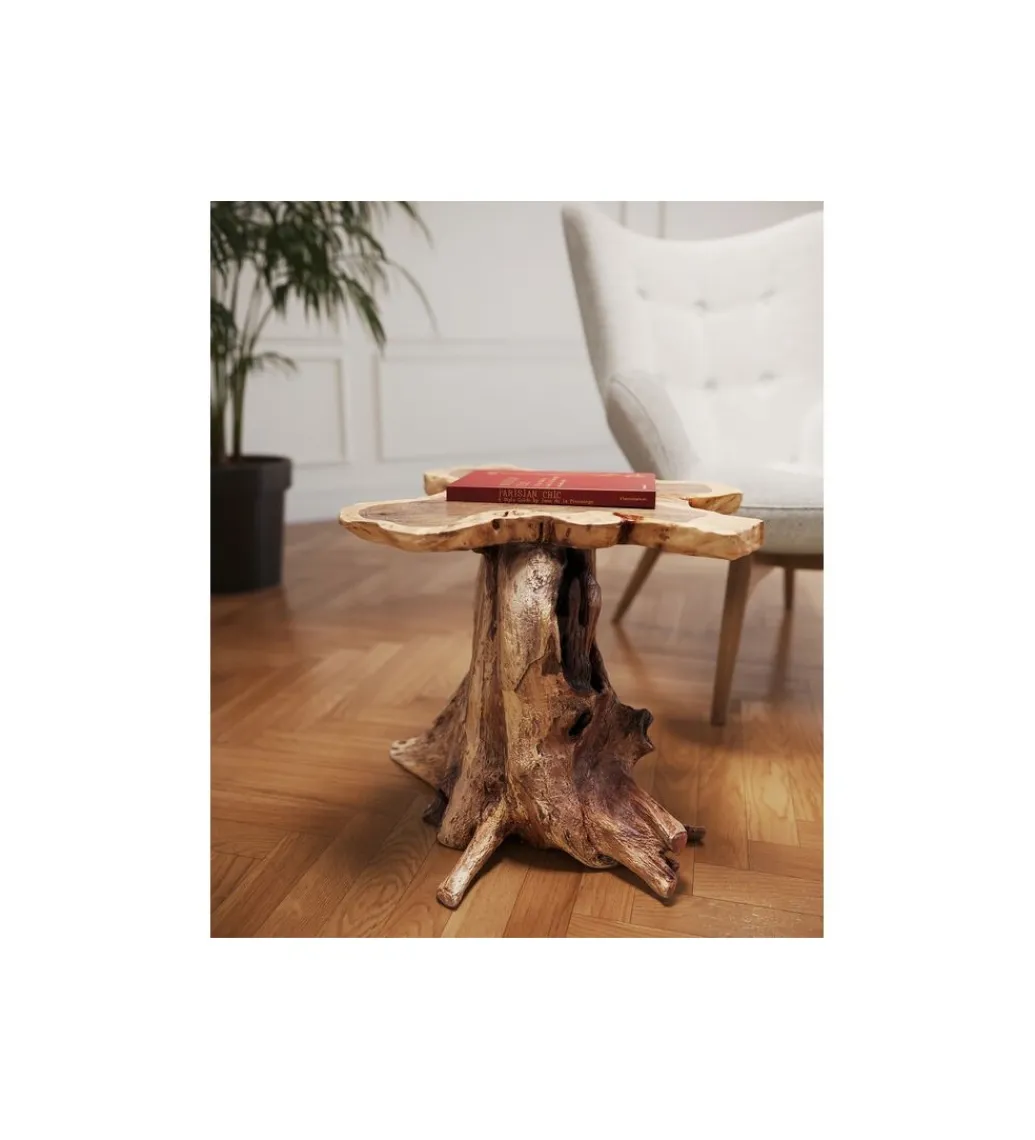 KARE Stolik kawowy Tree 50 cm drewno teak