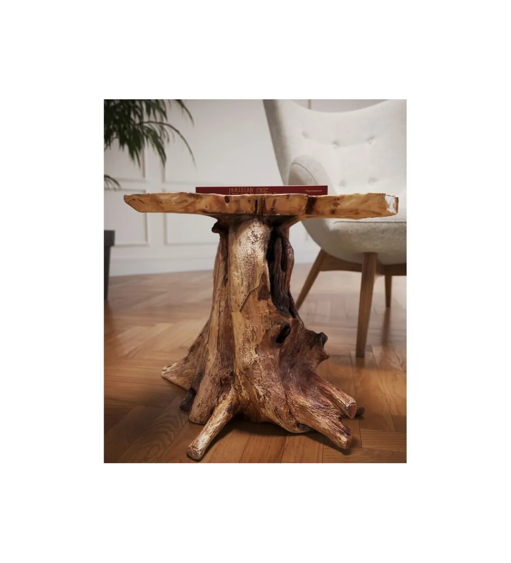 KARE Stolik kawowy Tree 50 cm drewno teak