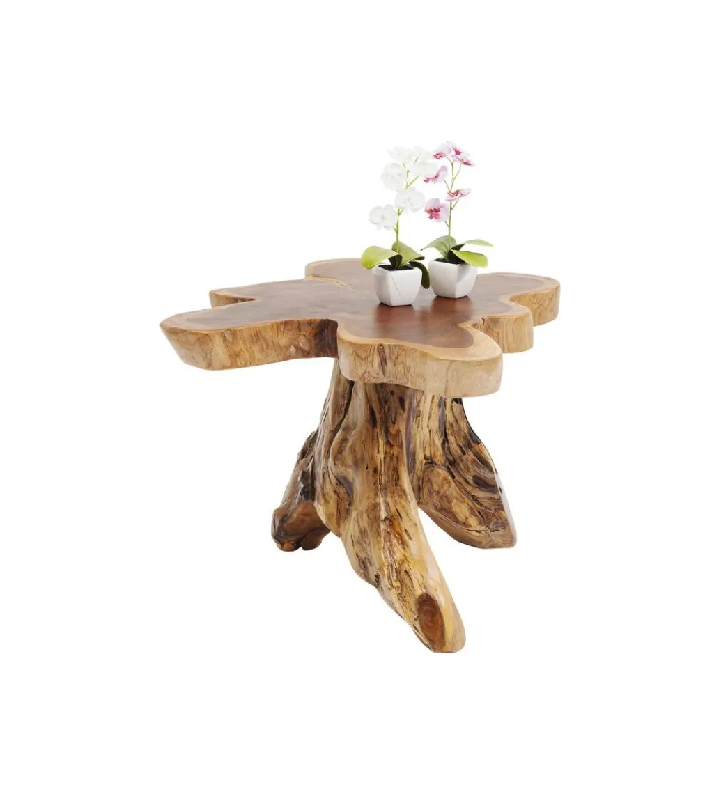 KARE Stolik kawowy Tree 50 cm drewno teak