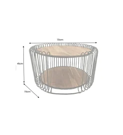 Invicta Interior Stolik kawowy TRUE ELEMENTS 70 cm drewno akacjowe czarny naturalny