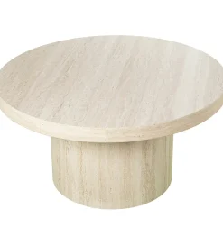 Exclusivas Stolik kawowy UDERMENTA 80 cm w optyce travertynu