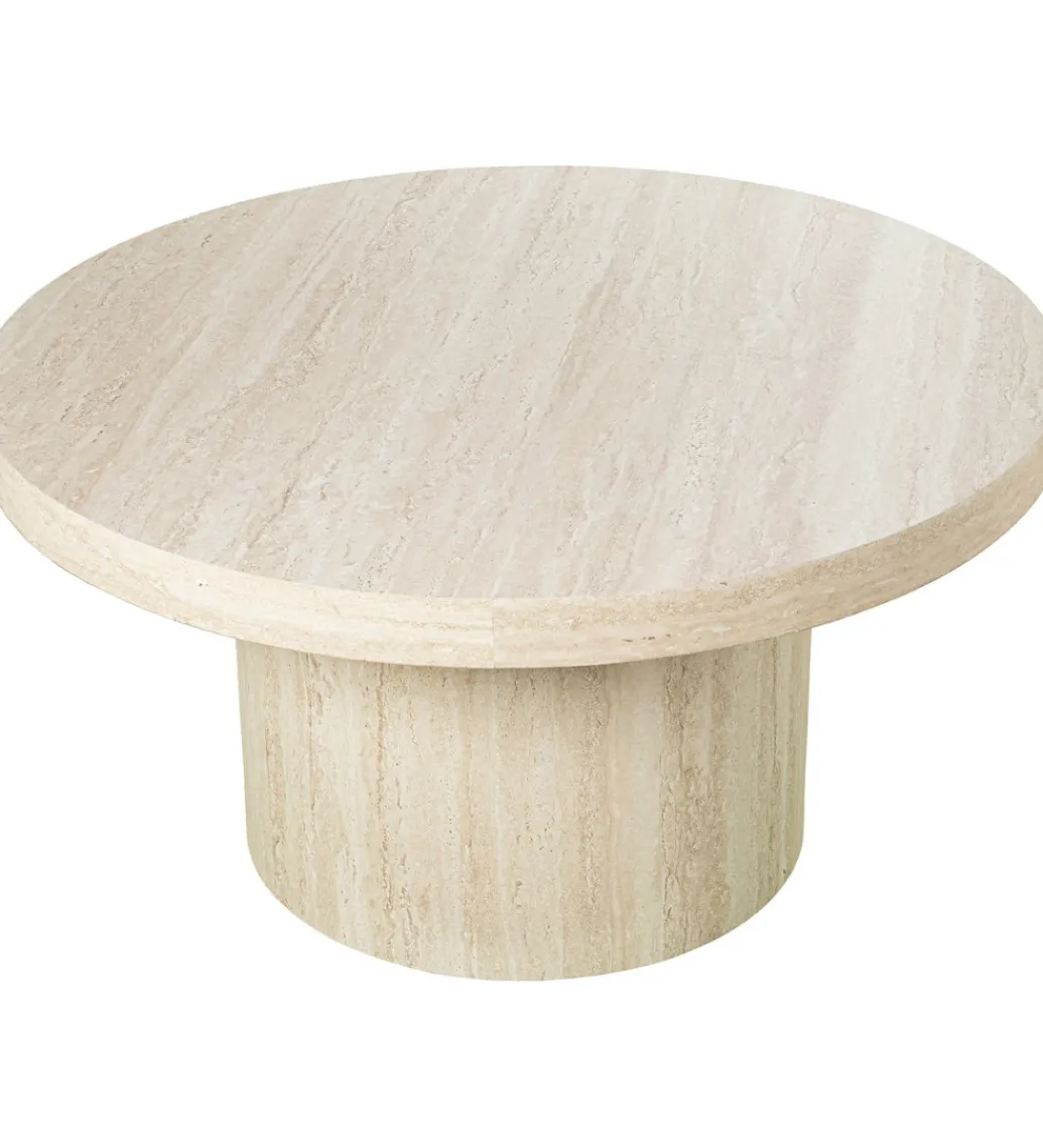 Exclusivas Stolik kawowy UDERMENTA 80 cm w optyce travertynu