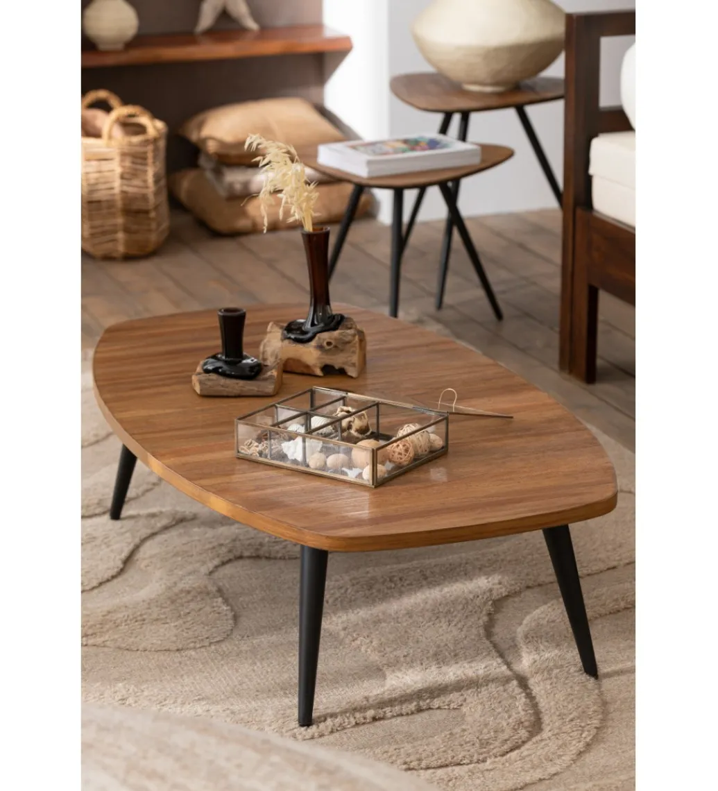 J-Line Stolik kawowy UDINE 120 cm drewno teak