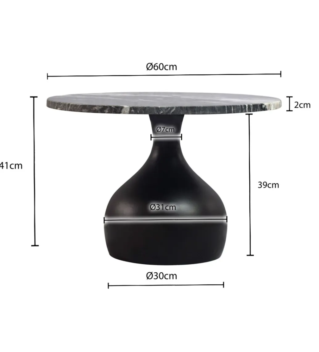 WOHNLING, GERMANY Stolik kawowy URANAKI 60 cm blat marmur