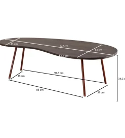 WOHNLING, GERMANY Stolik kawowy VIBORG 122 cm drewno akacja