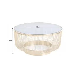 Invicta Interior Stolik kawowy Vittel 79 cm czarno złoty