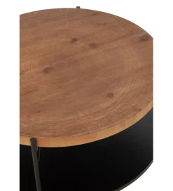 J-Line Stolik kawowy VONI 80 cm w optyce drewna