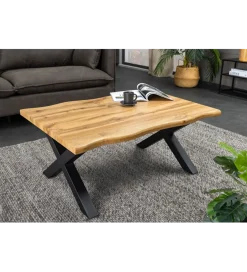 Invicta Interior - przedsprzedaż Stolik kawowy WILD 90 cm wygląd naturalnego dębu
