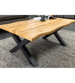 Invicta Interior - przedsprzedaż Stolik kawowy WILD 90 cm wygląd naturalnego dębu