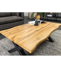 Invicta Interior - przedsprzedaż Stolik kawowy WILD 90 cm wygląd naturalnego dębu