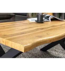 Invicta Interior - przedsprzedaż Stolik kawowy WILD 90 cm wygląd naturalnego dębu