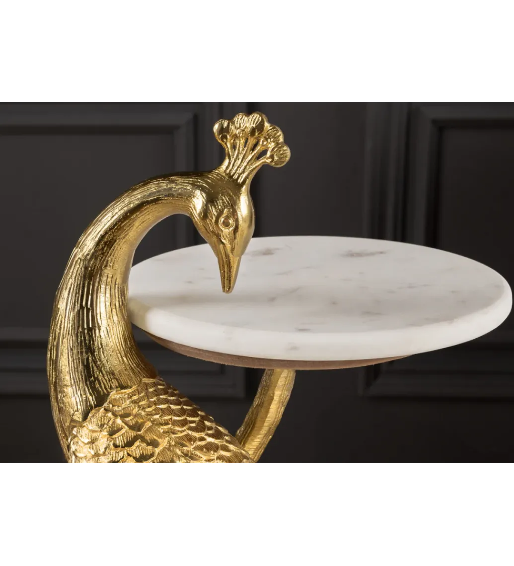 Invicta Interior - przedsprzedaż Stolik kawowy WILDLIFE PEACOCK 75 cm złoty