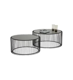 KARE Stolik kawowy Wire SET 2 czarny