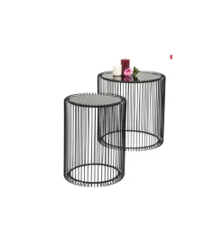 KARE Stolik kawowy Wire set zestaw 2 czarny