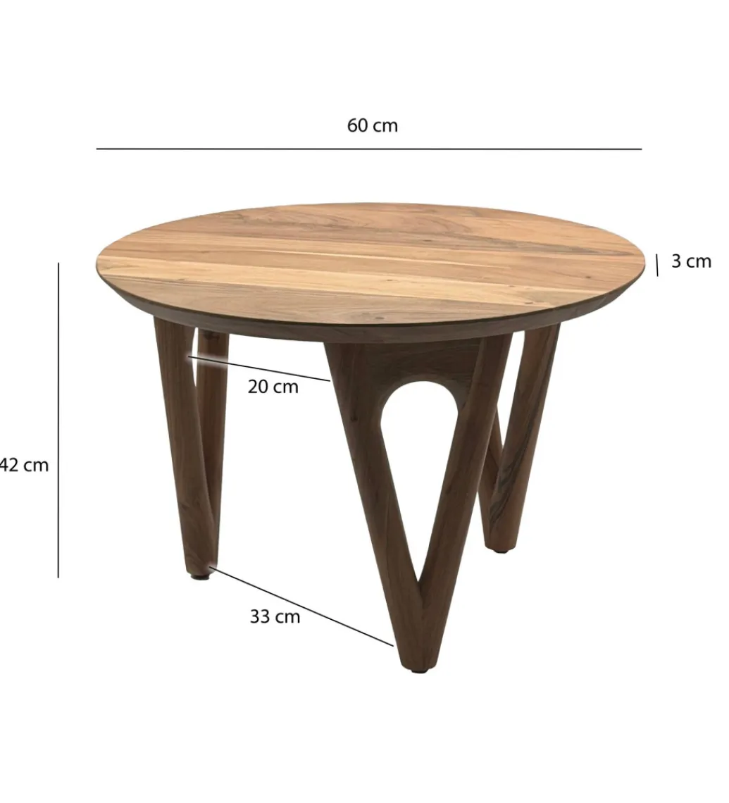 WOHNLING, GERMANY Stolik kawowy WOHNLING 60 cm drewno akacja