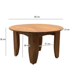 WOHNLING, GERMANY Stolik kawowy WOHNLING 60 cm drewno akacja