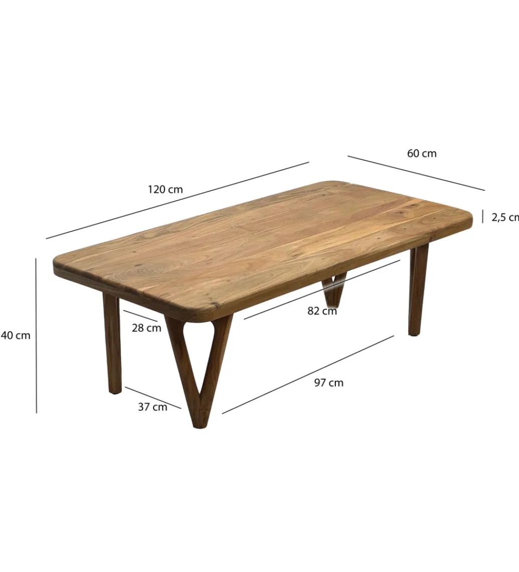WOHNLING, GERMANY Stolik kawowy WOHNLING 120 cm drewno akacja