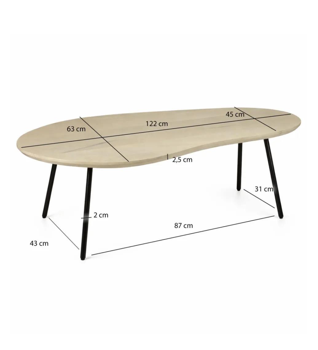 WOHNLING, GERMANY Stolik kawowy WOHNLING 122 cm drewno mango