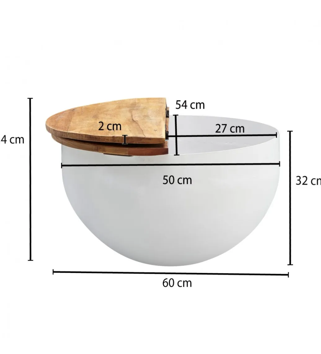 WOHNLING, GERMANY Stolik kawowy WOHNLING 60 cm naturalny biały