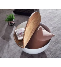 WOHNLING, GERMANY Stolik kawowy WOHNLING 60 cm naturalny biały