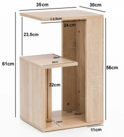 WOHNLING, GERMANY Stolik kawowy WOHNLING 35 cm w optyce dąb sonoma