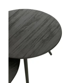 J-Line Stolik kawowy ZAMBIA set 4 drewno teak czarny