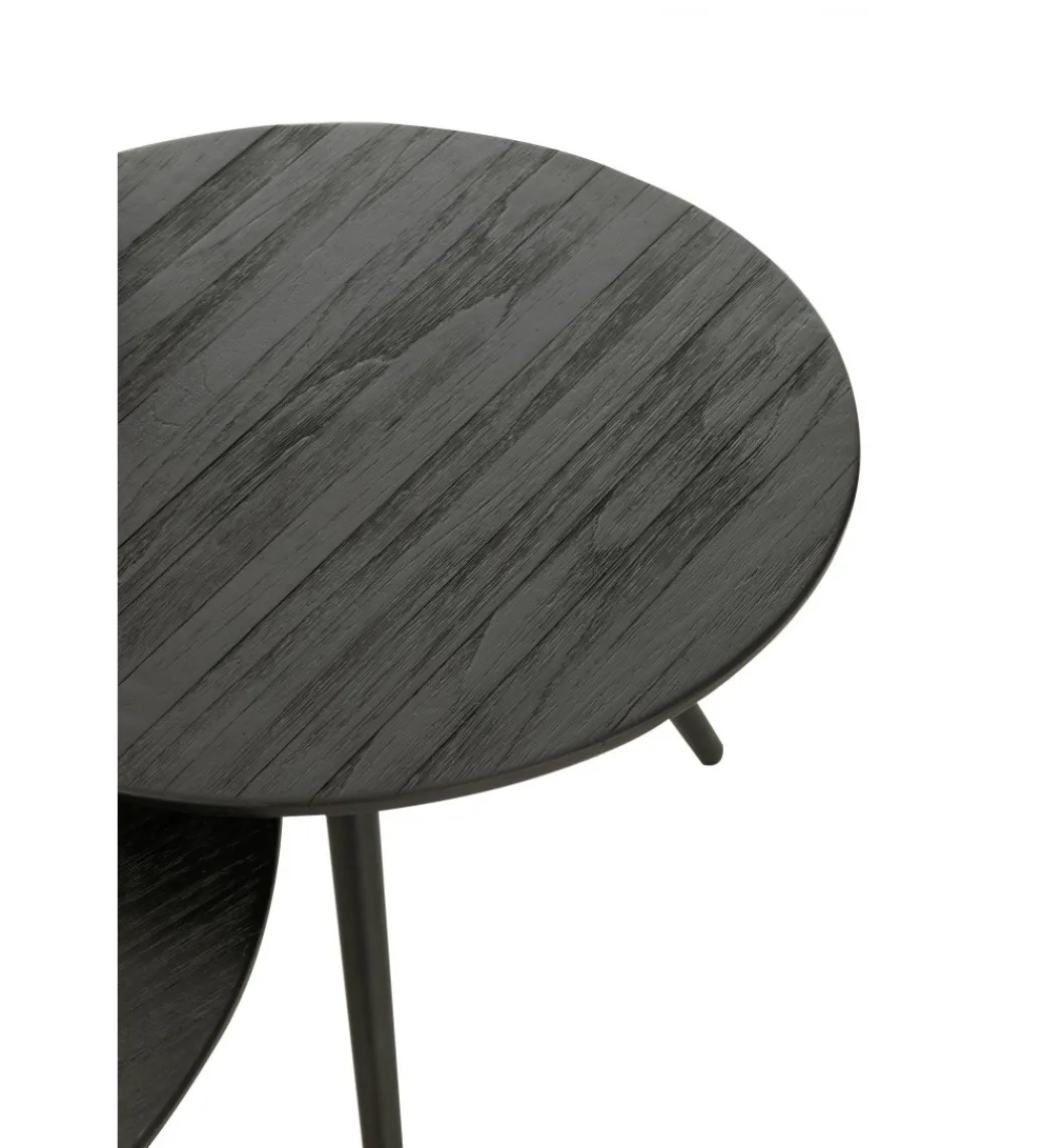 J-Line Stolik kawowy ZAMBIA set 4 drewno teak czarny