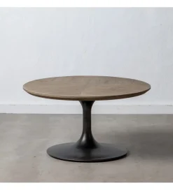 DENZO Stolik kawowy ZARMINIA 80 cm drewno wiązu