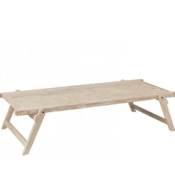 J-Line Stolik kawowy z drewna z recyklingu PONTE 180 cm bielony