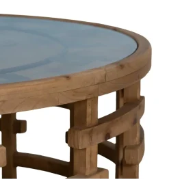 Zona-Design Stolik kawowy ZEGAR 80 cm drewno jodła