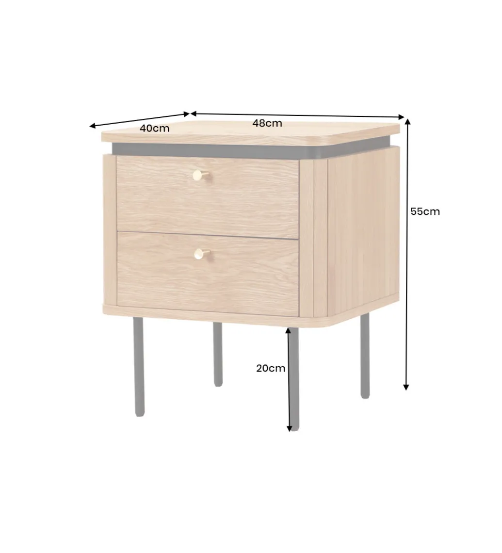 Invicta Interior - przedsprzedaż Stolik nocny ATELIER 55 cm kolor dębu