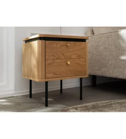 Invicta Interior - przedsprzedaż Stolik nocny ATELIER 55 cm kolor dębu