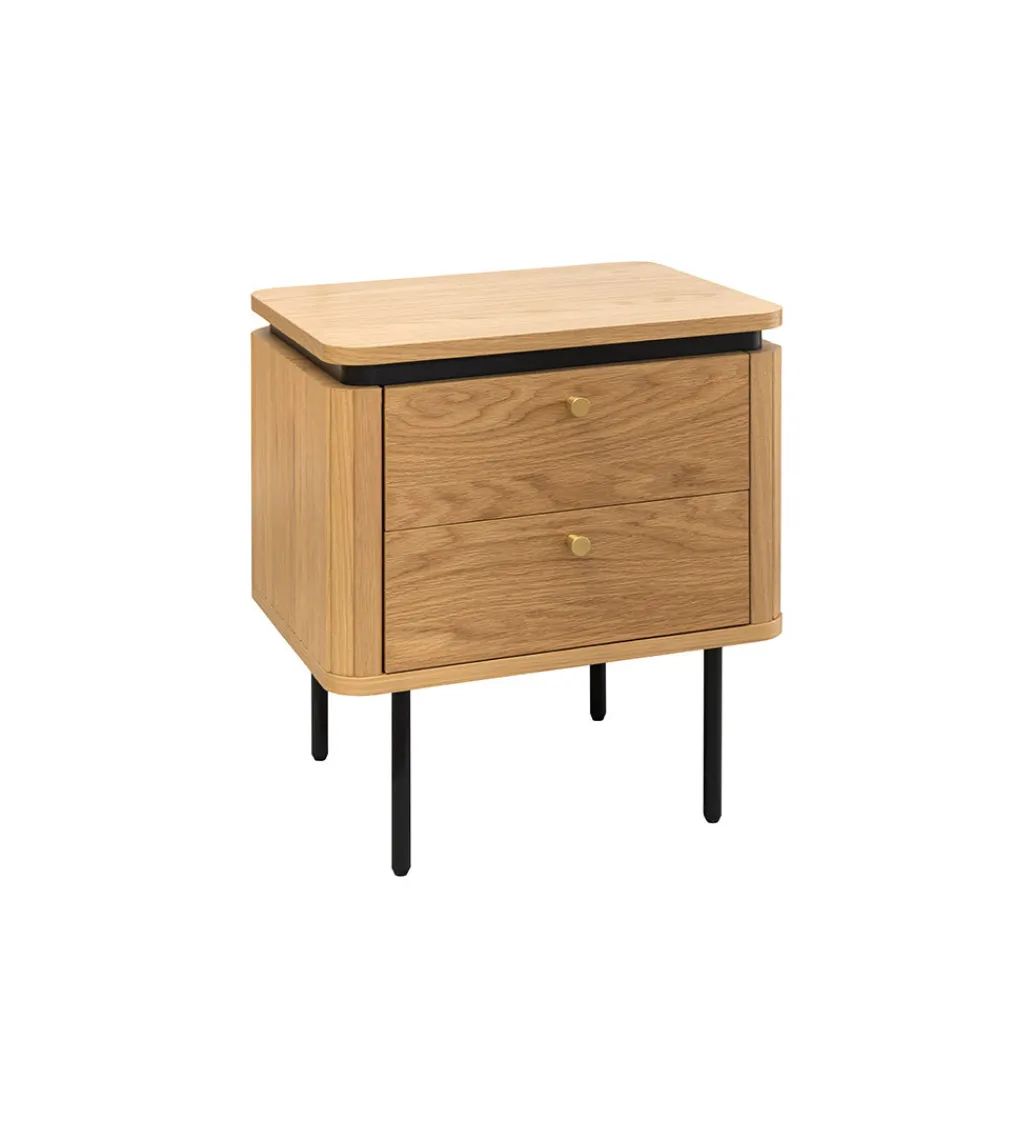 Invicta Interior - przedsprzedaż Stolik nocny ATELIER 55 cm kolor dębu
