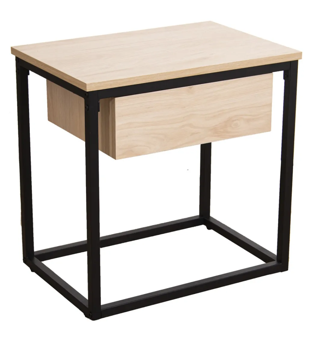 Exclusivas Stolik nocny PRETRUSIA 50 cm naturalny czarny