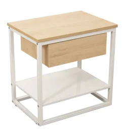 Exclusivas Stolik nocny PRETRUSIA 50 cm naturalny biały