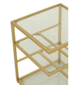 J-Line Stolik nocny RACKYN 40 cm szklana złota