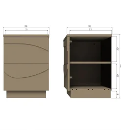 WOOOD Stolik nocny TEO 50 cm drewno sosny mud