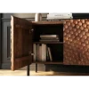 Invicta Interior Stolik pod TV ADLON 160 cm drewno mango wzór 3D