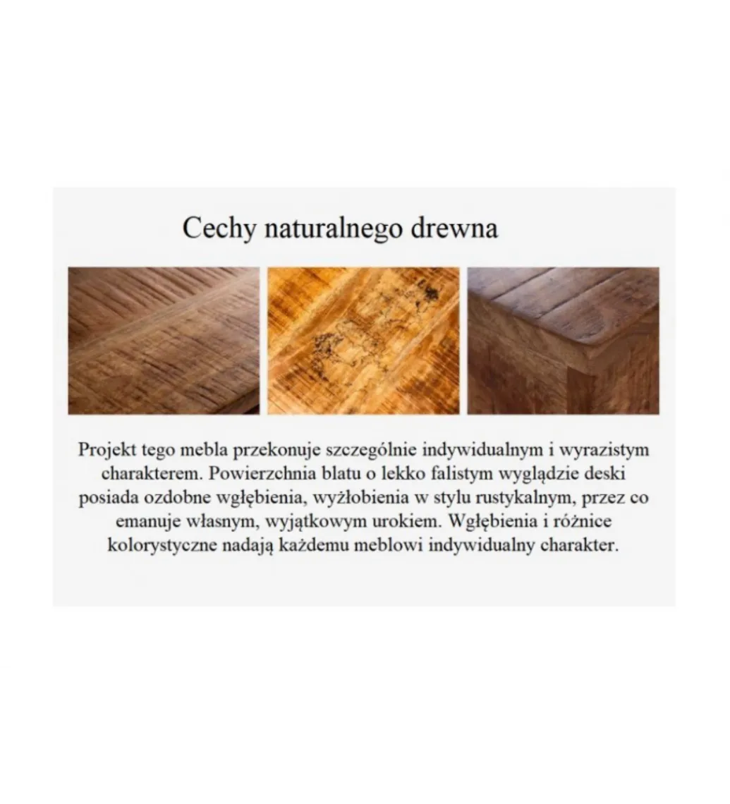Invicta Interior Stolik pod TV ADLON 160 cm drewno mango wzór 3D
