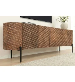 Invicta Interior Stolik pod TV ADLON 160 cm drewno mango wzór 3D