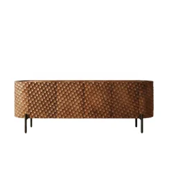 Invicta Interior Stolik pod TV ADLON 160 cm drewno mango wzór 3D