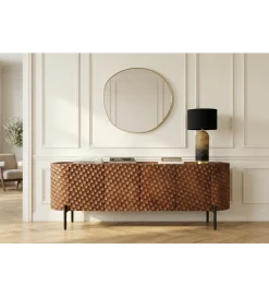 Invicta Interior Stolik pod TV ADLON 160 cm drewno mango wzór 3D
