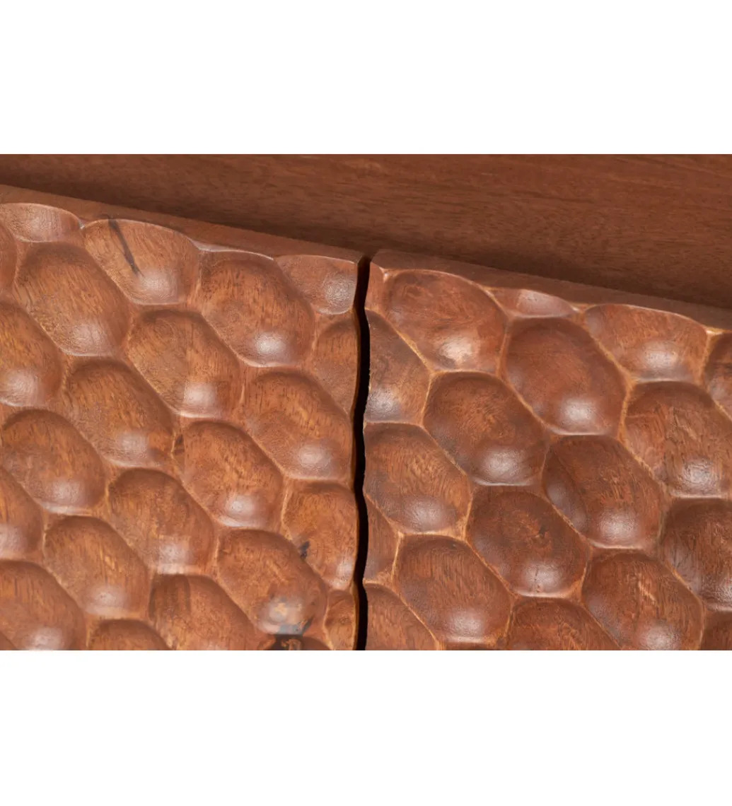 Invicta Interior Stolik pod TV ADLON 160 cm drewno mango wzór 3D