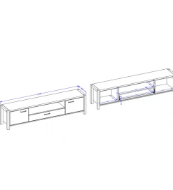 Helvetia Stolik Pod TV AKTIV 210 cm w optyce dąb Taurus
