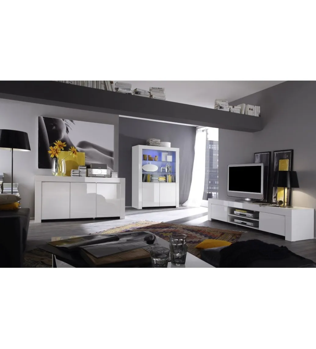 MCA Linia Włoska Stolik Pod TV AMALFI 190 Cm Biały