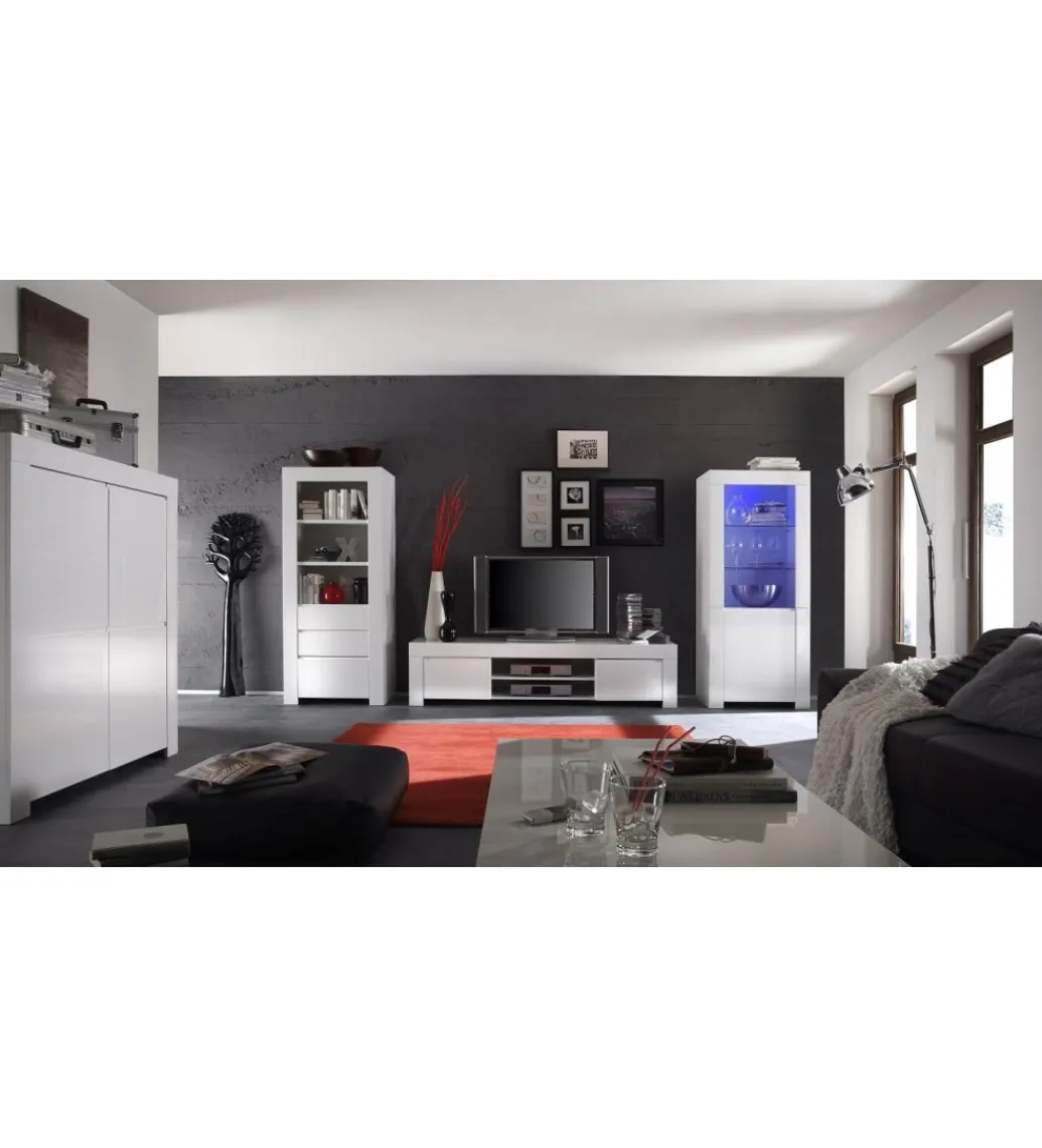 MCA Linia Włoska Stolik Pod TV AMALFI 190 Cm Biały